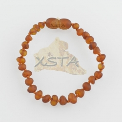 Teething bracelet baroque cognac raw